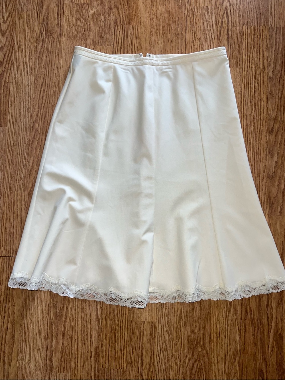 Cream Lace Trim Skirt